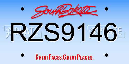 RZS9146 South Dakota License Plate