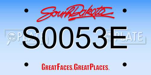 S0053E South Dakota License Plate