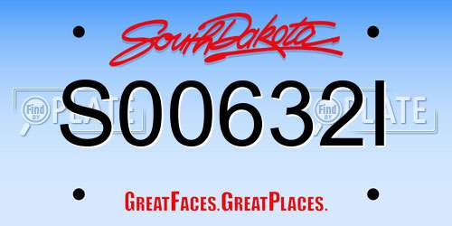 S00632I South Dakota License Plate
