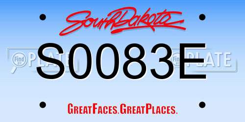 S0083E South Dakota License Plate