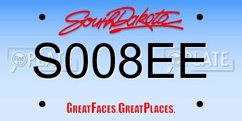 S008EE South Dakota License Plate