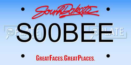 S00BEE South Dakota License Plate