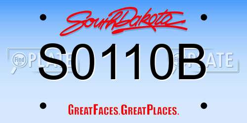 S0110B South Dakota License Plate