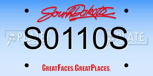 S0110S South Dakota License Plate