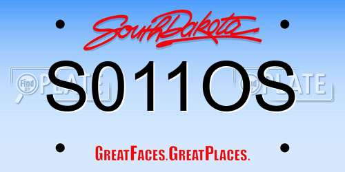 S011OS South Dakota License Plate