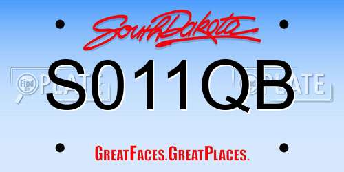 S011QB South Dakota License Plate