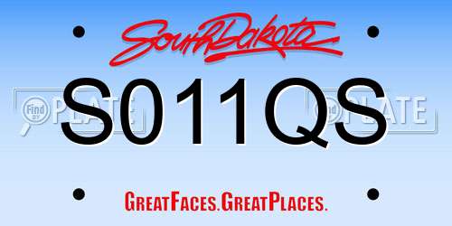 S011QS South Dakota License Plate