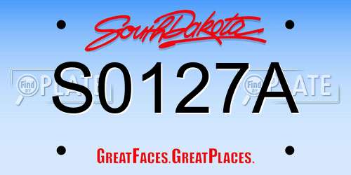 S0127A South Dakota License Plate