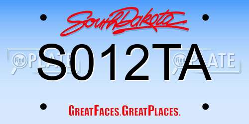 S012TA South Dakota License Plate