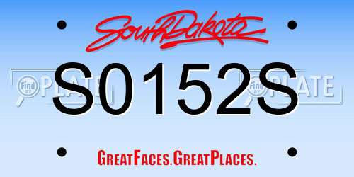 S0152S South Dakota License Plate