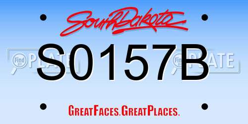S0157B South Dakota License Plate
