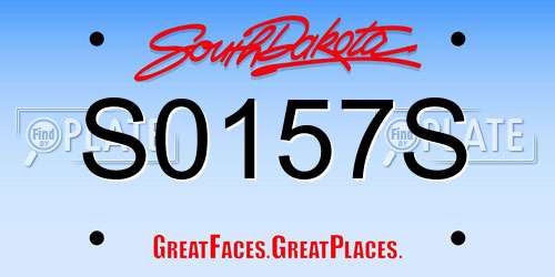 S0157S South Dakota License Plate