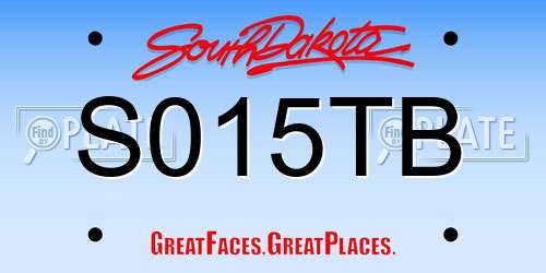 S015TB South Dakota License Plate