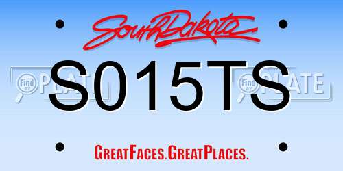 S015TS South Dakota License Plate