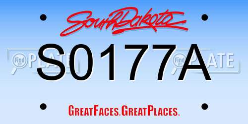 S0177A South Dakota License Plate
