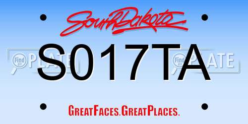 S017TA South Dakota License Plate