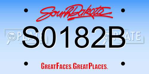 S0182B South Dakota License Plate