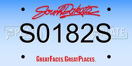 S0182S South Dakota License Plate