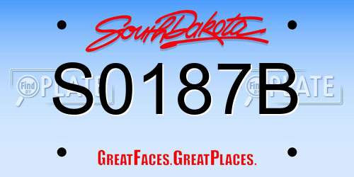 S0187B South Dakota License Plate