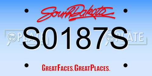 S0187S South Dakota License Plate