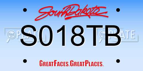 S018TB South Dakota License Plate