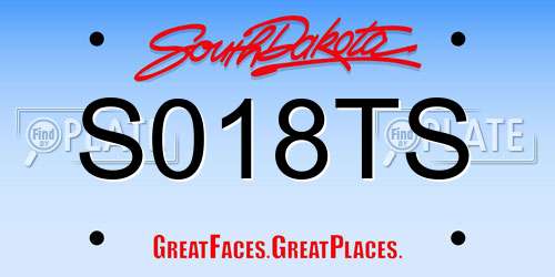 S018TS South Dakota License Plate