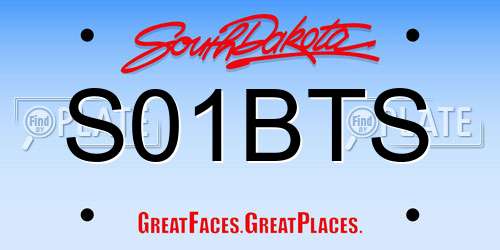 S01BTS South Dakota License Plate