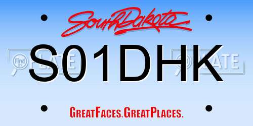 S01DHK South Dakota License Plate