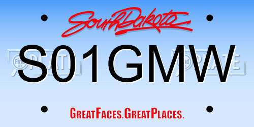 S01GMW South Dakota License Plate