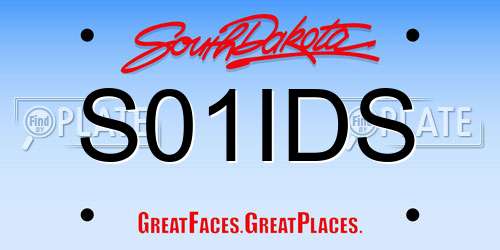 S01IDS South Dakota License Plate