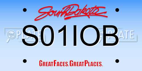 S01IOB South Dakota License Plate