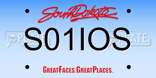 S01IOS South Dakota License Plate