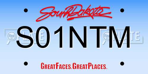 S01NTM South Dakota License Plate
