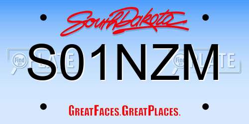 S01NZM South Dakota License Plate