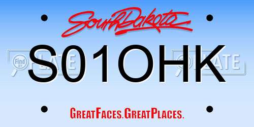 S01OHK South Dakota License Plate