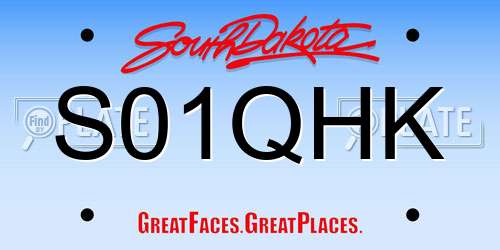 S01QHK South Dakota License Plate