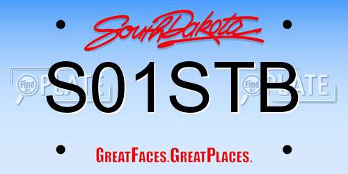 S01STB South Dakota License Plate
