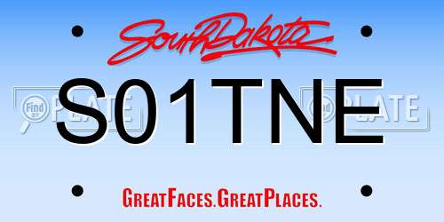 S01TNE South Dakota License Plate