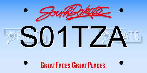 S01TZA South Dakota License Plate