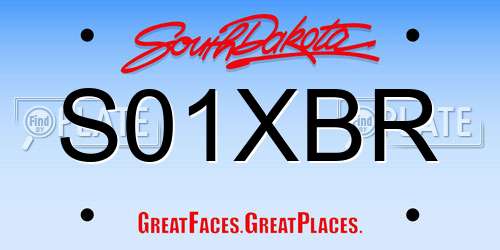 S01XBR South Dakota License Plate