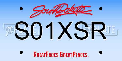 S01XSR South Dakota License Plate