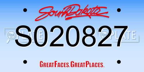S020827 South Dakota License Plate