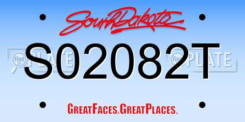 S02082T South Dakota License Plate