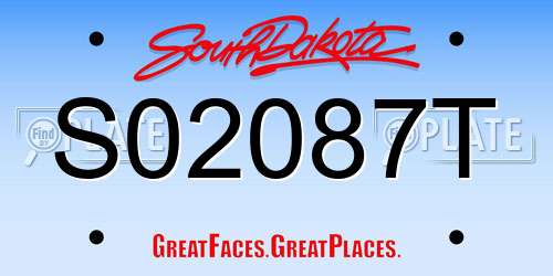 S02087T South Dakota License Plate