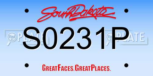 S0231P South Dakota License Plate