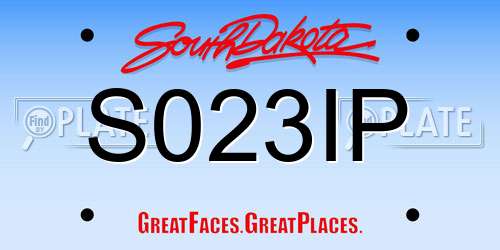 S023IP South Dakota License Plate