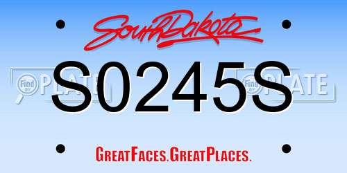 S0245S South Dakota License Plate