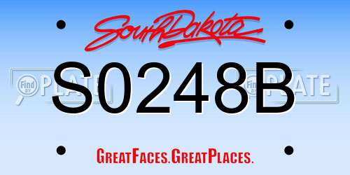 S0248B South Dakota License Plate