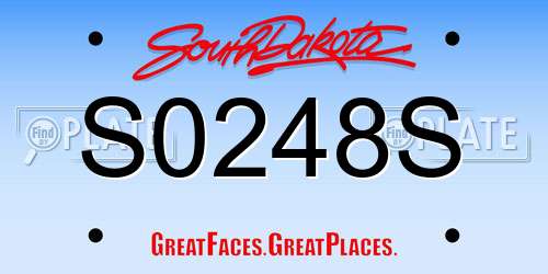 S0248S South Dakota License Plate
