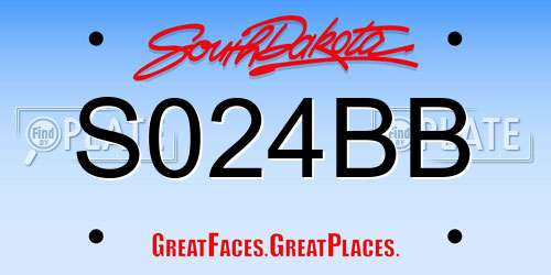 S024BB South Dakota License Plate